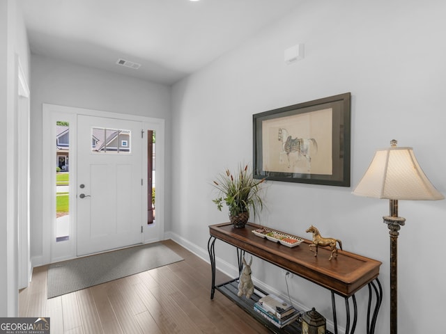 401 Mountain Dr, Monroe, GA 30655 - foyer entrance with wood finished floors and baseboards