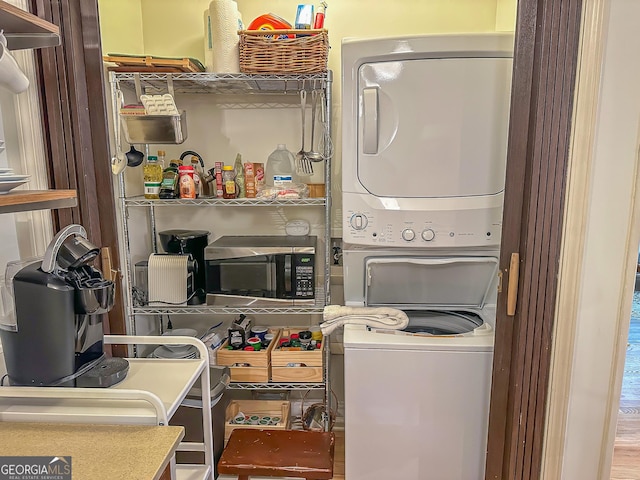 278 W Sugarbush Dr, Dillard, GA 30537 - washroom with stacked washer and clothes dryer