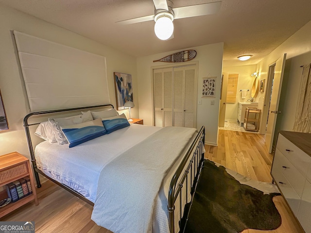 278 W Sugarbush Dr, Dillard, GA 30537 - bedroom featuring light wood finished floors, a closet, and a ceiling fan