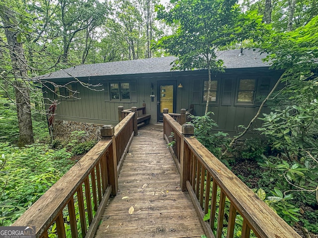 278 W Sugarbush Dr, Dillard, GA 30537 - back of property featuring board and batten siding and a shingled roof