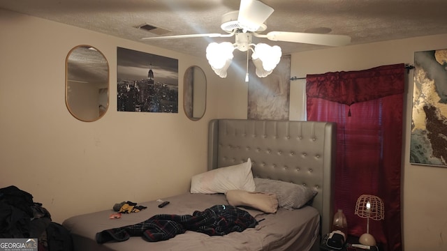 20 Bacchus Dr, Lawrenceville, GA 30045 - bedroom with a textured ceiling and ceiling fan