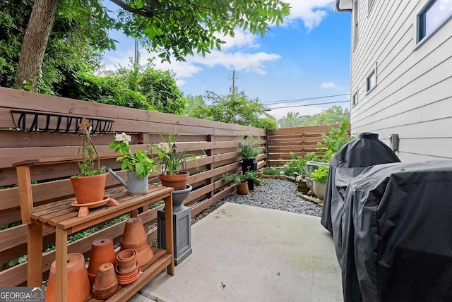306 Clarendon Ct SE, Gainesville, GA 30501 - fenced backyard with a grill and a patio
