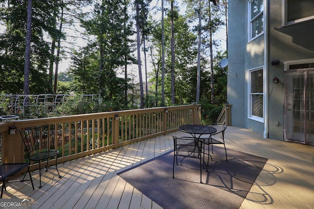 4030 Greatwood Path, Alpharetta, GA 30005 - wooden deck with outdoor dining area