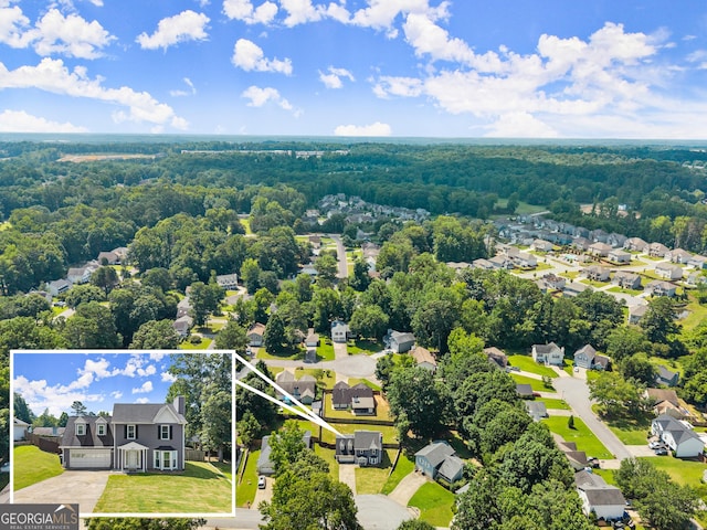 625 Hickory Nobb, Sugar Hill, GA 30518 - aerial perspective of suburban area with property boundaries highlighted