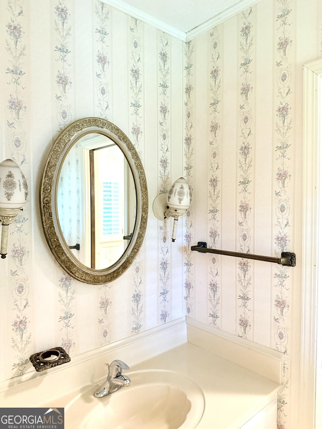 10 Montre Cir SE, Silver Creek, GA 30173 - bathroom featuring vanity and ornamental molding
