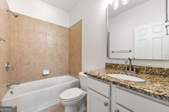 5534 Parkerton Ln, Sandy Springs, GA 30342 - bathroom with vanity, washtub / shower combination, and tile patterned flooring