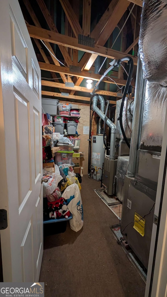 2435 Hickory Station Cir, Snellville, GA 30078 - below grade area featuring gas water heater and heating unit