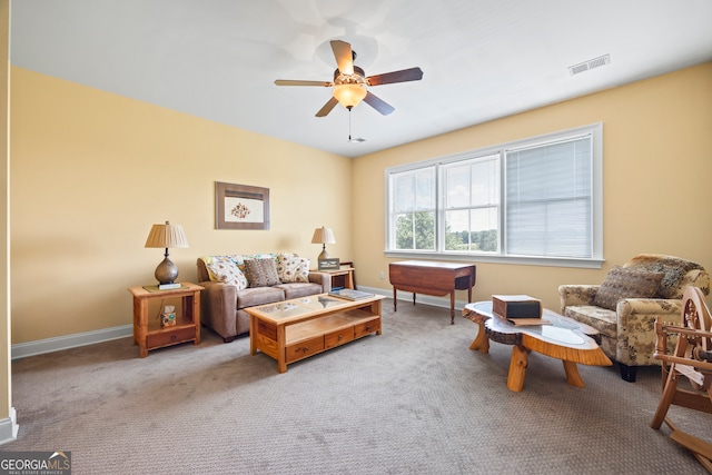 290 Vinson Rd, Tignall, GA 30668 - carpeted living area featuring ceiling fan and baseboards