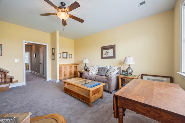 290 Vinson Rd, Tignall, GA 30668 - living area with a ceiling fan and carpet