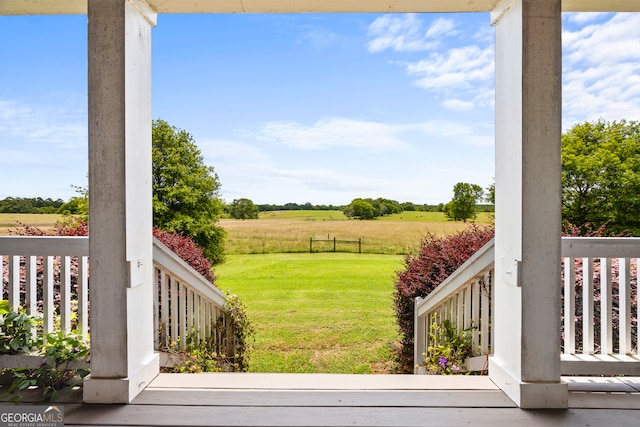 290 Vinson Rd, Tignall, GA 30668 - view of green lawn with covered porch and a view of rural / pastoral area