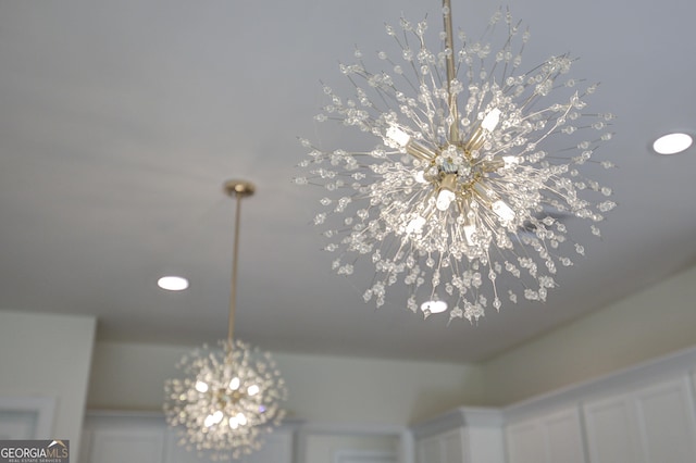 841 Keystone Dr, Woodstock, GA 30188 - detailed view of a chandelier and recessed lighting