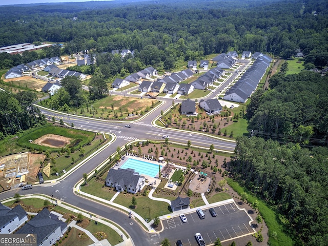 841 Keystone Dr, Woodstock, GA 30188 - aerial view of property's location featuring a forest and a pool