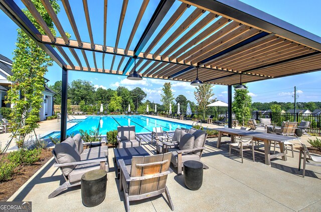 841 Keystone Dr, Woodstock, GA 30188 - community pool featuring a pergola and a patio
