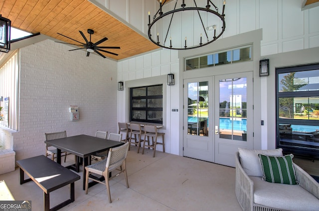 841 Keystone Dr, Woodstock, GA 30188 - view of patio / terrace featuring outdoor dining area and ceiling fan