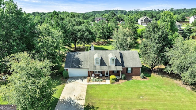 125 Meadow View Dr, Jackson, GA 30233 - aerial view of property and surrounding area with a heavily wooded area