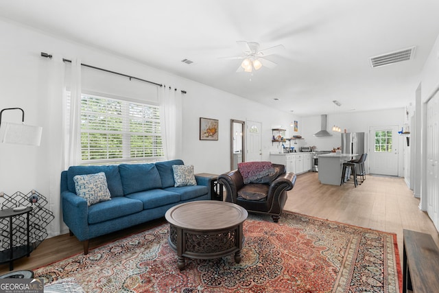 265 Hidden Hammock Dr, Vidalia, GA 30474 - living area with light wood-type flooring and a ceiling fan