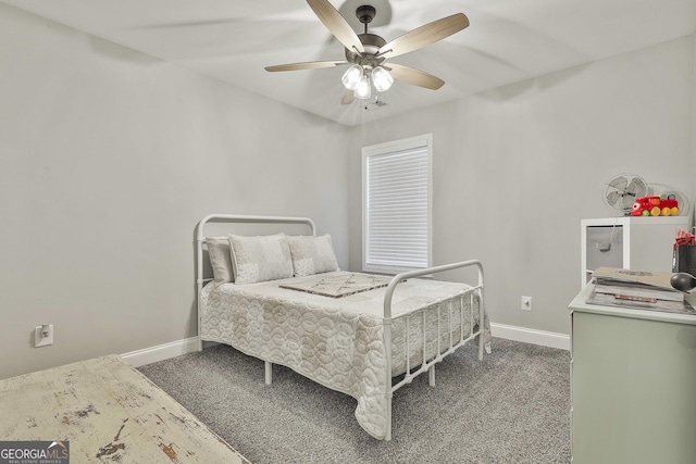 120 Mylee Cv, Barnesville, GA 30204 - carpeted bedroom featuring baseboards and a ceiling fan