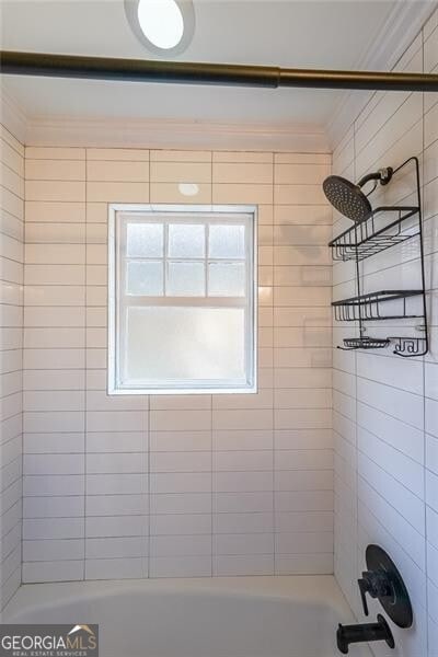 2 Collier Rd NW Unit 5, Atlanta, GA 30309 - full bathroom with crown molding and bathtub / shower combination