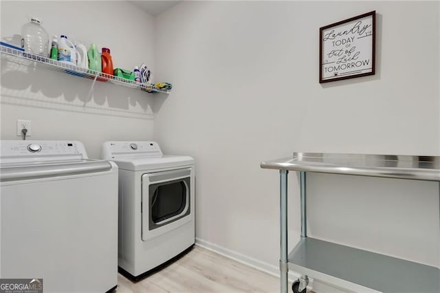 286 Kimberleys Xing, Jasper, GA 30143 - laundry room featuring separate washer and dryer and light wood-style flooring