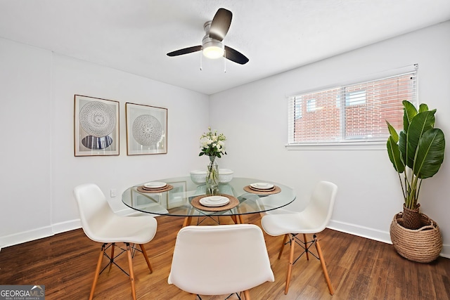 383 Ralph Mcgill Blvd NE Unit J, Atlanta, GA 30312 - dining space featuring wood finished floors and ceiling fan