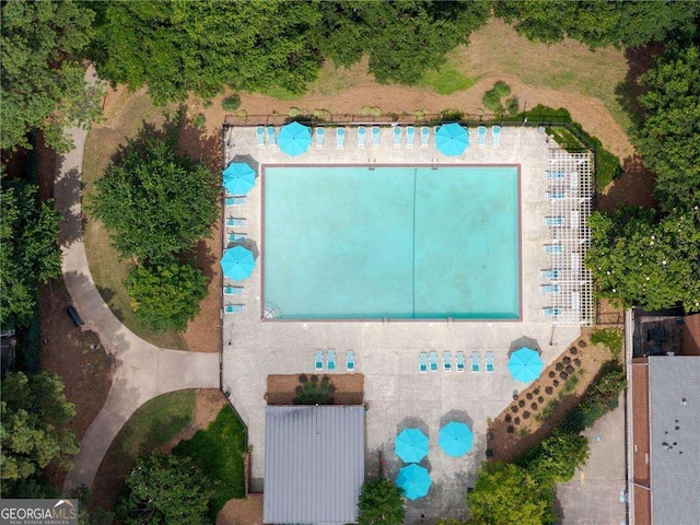 383 Ralph Mcgill Blvd NE Unit J, Atlanta, GA 30312 - bird's eye view of a pool area