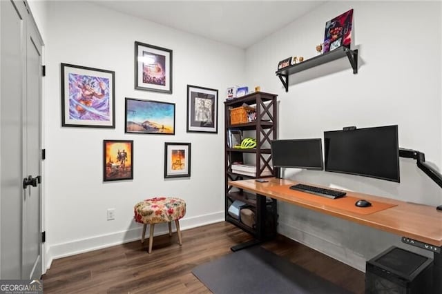 12 Becker Pl NW, Atlanta, GA 30307 - office area featuring wood finished floors and baseboards