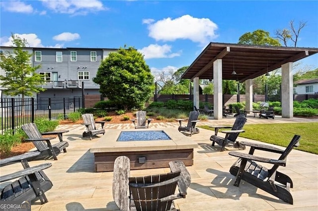12 Becker Pl NW, Atlanta, GA 30307 - view of patio with an outdoor fire pit