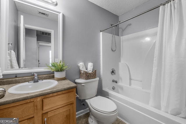 7 Springwater Dr, Port Wentworth, GA 31407 - bathroom with a textured ceiling, shower / bathtub combination with curtain, and vanity