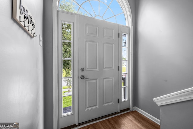 7 Springwater Dr, Port Wentworth, GA 31407 - entrance foyer featuring dark wood-style floors and healthy amount of natural light