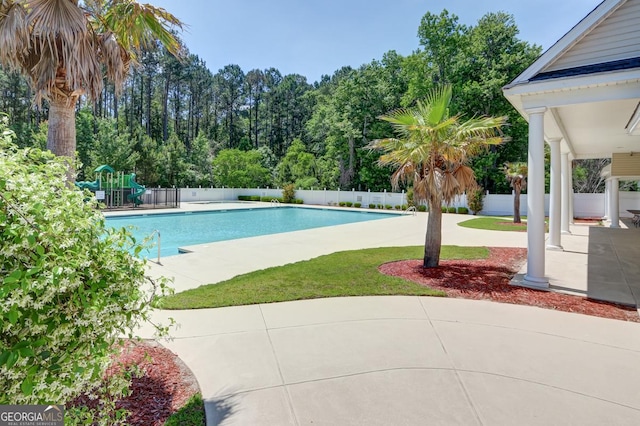 7 Springwater Dr, Port Wentworth, GA 31407 - view of pool with a patio and a playground