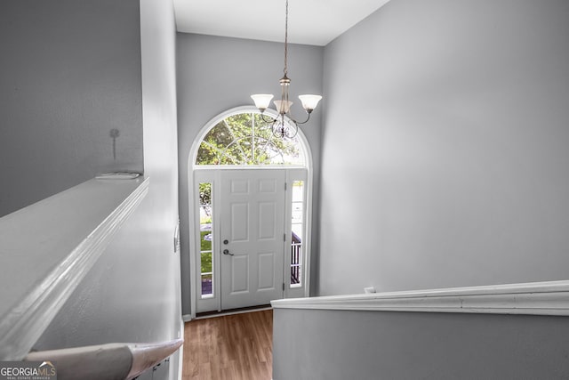 7 Springwater Dr, Port Wentworth, GA 31407 - foyer with a chandelier and wood finished floors