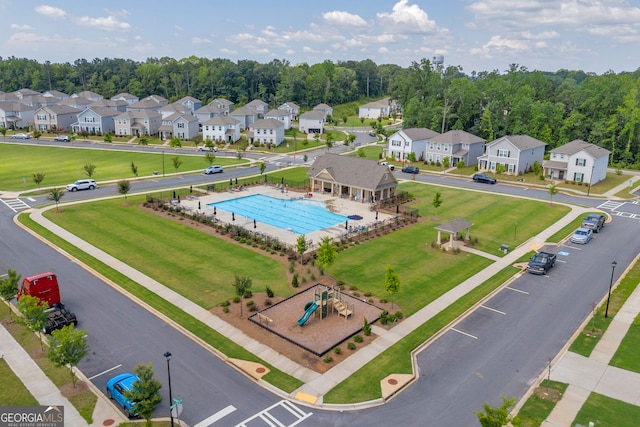 264 Golden Eagle Pkwy, Braselton, GA 30517 - aerial perspective of suburban area with a pool area