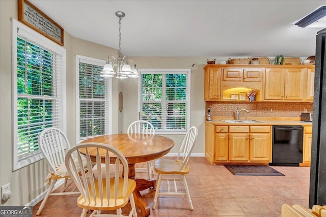 536 Sam Brown Blvd, Commerce, GA 30529 - dining area featuring a chandelier and light tile patterned floors