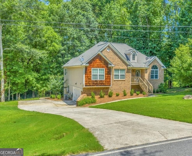 536 Sam Brown Blvd, Commerce, GA 30529 - view of front of home featuring concrete driveway, a front lawn, and an attached garage