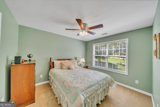 536 Sam Brown Blvd, Commerce, GA 30529 - bedroom featuring light colored carpet and ceiling fan