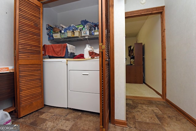 77 Chestatee Dr, Blairsville, GA 30512 - washroom featuring washing machine and dryer and stone tile floors