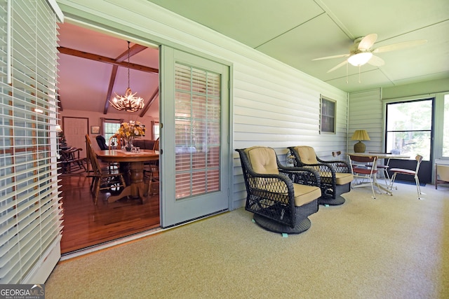 77 Chestatee Dr, Blairsville, GA 30512 - sunroom featuring a chandelier