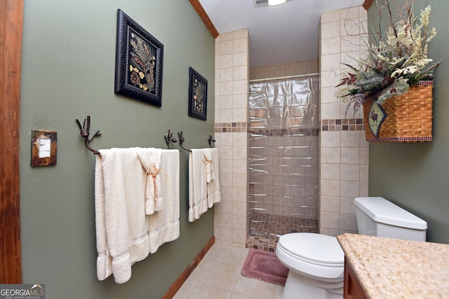 77 Chestatee Dr, Blairsville, GA 30512 - full bathroom featuring a tile shower, vanity, and tile patterned flooring