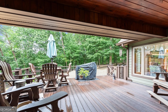 712 Meadow Run Ct, Clarkesville, GA 30523 - wooden terrace featuring outdoor dining area