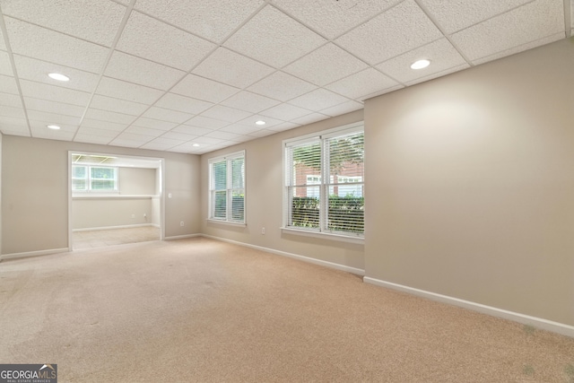 2832 Windrush Dr, Buford, GA 30518 - empty room with light carpet, a drop ceiling, and recessed lighting
