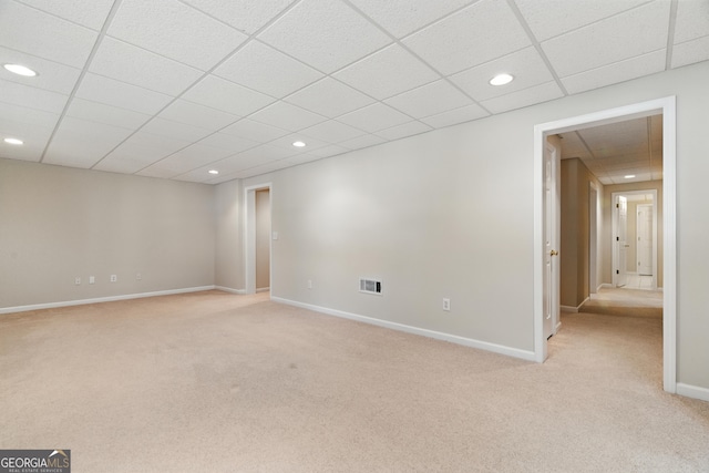 2832 Windrush Dr, Buford, GA 30518 - unfurnished room featuring light colored carpet, a drop ceiling, and recessed lighting