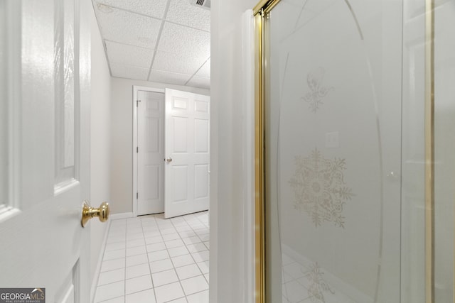 2832 Windrush Dr, Buford, GA 30518 - hall featuring a drop ceiling and light tile patterned floors