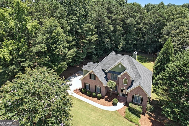 2832 Windrush Dr, Buford, GA 30518 - view from above of property with a heavily wooded area