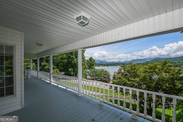 2722 Hidden Valley Rd, Hiawassee, GA 30546 - wooden deck with a water and mountain view