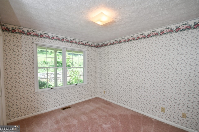 2722 Hidden Valley Rd, Hiawassee, GA 30546 - carpeted spare room featuring a textured ceiling and wallpapered walls