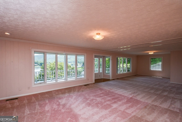 2722 Hidden Valley Rd, Hiawassee, GA 30546 - empty room with carpet, a textured ceiling, and ornamental molding
