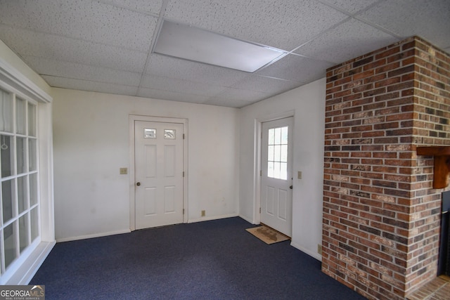 2722 Hidden Valley Rd, Hiawassee, GA 30546 - carpeted entryway with a paneled ceiling and baseboards