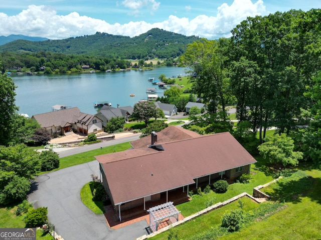 2722 Hidden Valley Rd, Hiawassee, GA 30546 - aerial view of property and surrounding area featuring a water and mountain view