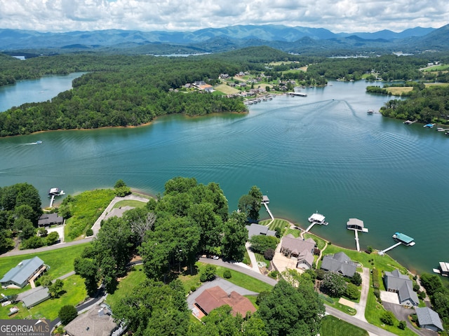2722 Hidden Valley Rd, Hiawassee, GA 30546 - drone / aerial view of a heavily wooded area and a water and mountain view