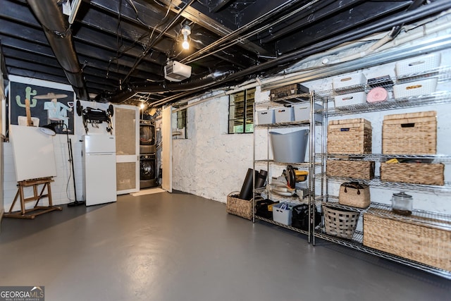 706 Powder Springs St SE, Smyrna, GA 30080 - unfinished basement with freestanding refrigerator
